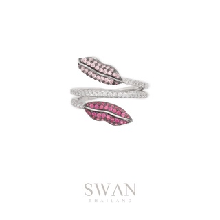 SWAN - Mouth x Mouth Ring แหวนเงินแท้ ฝังเพชรคิวบิคเซอร์โคเนีย cubic zirconia ดีไซน์รูปตาปาก