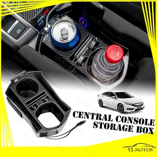 กล่องเก็บเหรียญ ใส่บัตร โทรศัพท์ สําหรับ Honda Civic FC Central Console ปี 2016-2020 Central Console Cup Holder Storage Box Tray