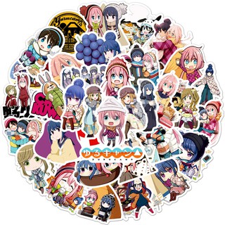 Y&amp;P | Yuru Camp△ สติกเกอร์กันน้ำรูปแบบที่แตกต่างกัน, 50 ชิ้น