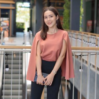 [LM] เสื้อคอกลมผ่าแขน ผ้าบาร์บี้ *10 สีใหม่