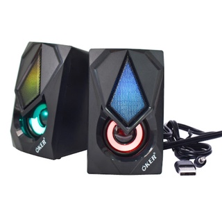 OKER RGB ILLUMINATED SPEAKERS รุ่นSP-569 Oker ลำโพงมินิตั้งโต๊ะ 2.0 รุ่น SP-569 ลำโพงคอมพิวเตอร์ไฟ LED