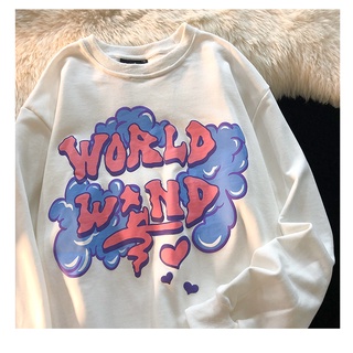 【CHAOYICHU】เสื้อกันหนาว แขนยาวลายตัวอักษรเกาหลี