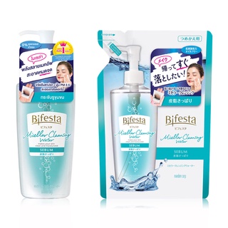 Bifesta Set 2 Items Micellar Cleansing Water Sebum 400ml + Refill 270ml.