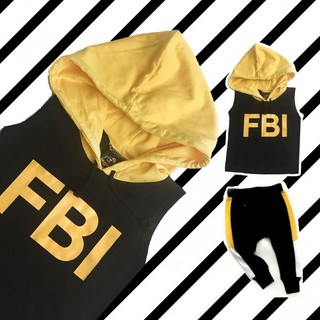 เสื้อเด็ก FBI hoodie ทีม FBI รอบนี้มาสดใสๆ กับฮู้ดสีเหลือง ตัดกับเสื้อดำอย่างเท่