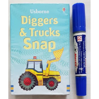 Diggers and trucks snap card