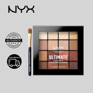 (จัดส่งที่รวดเร็ว) NYX 16 color eyeshadow เครื่องสำอาง NYX พาเลทอายแชโดว์ 16 สี สีฟักทอง สีเอิร์ ธ อายแชโดว์ไฮกลอส