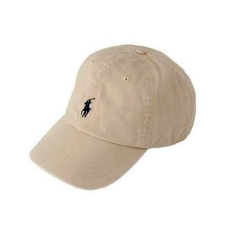 หมวกเบสบอล หนังวัวแท้ ลาย POLO RALPH LAUREN "CREAM-BLACK" | หมวก | ม้าหัวใจ