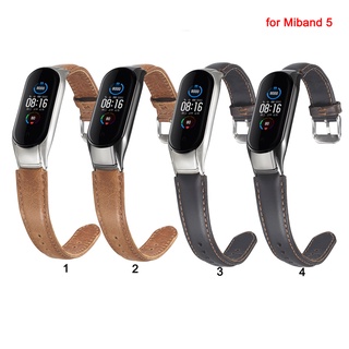 สายคล้องคอหนัง Crazy Horse สำหรับ Xiaomi Mi Band 5 Miband 5