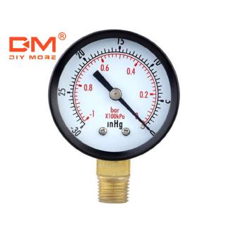 DIYMORE เครื่องวัดความดันดิจิตอลแบบ dial gage 1/4 npt - 30 hg/0 ชิ้น Digital Manometer 0~-30inHg 0~-1bar Mini Dial Air Vacuum Pressure Gauge Meter