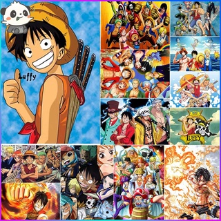 ภาพครอสติสคริสตัล ลายอนิเมะญี่ปุ่น One Piece 5 มิติ งาน DIY สำหรับตกแต่งผนัง