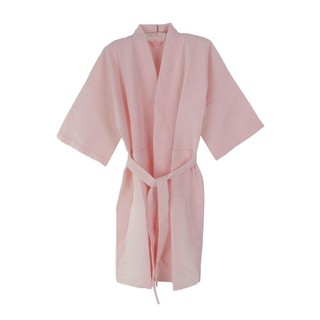 Bathrobe BATHROBE HOME LIVING STYLE WAFFLE PINK Towel, robe toilet ชุดคลุมอาบน้ำ ชุดคลุมอาบน้ำ HOME LIVING STYLE WAFFLE