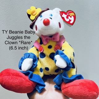 #ตุ๊กตา #ตัวตลก #ทีวาย #มีเม็ดถ่วง TY Beanie Baby Juggles the Clown *Rare* (6.5 inch) #หายากมากๆ #งานแรร์ #ลิขสิทธิ์แท้