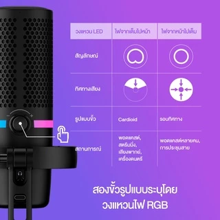 HyperX DuoCast – RGB USB Condenser Microphone ไมโครโฟน รองรับ PC PS4 (4P5E2AA)