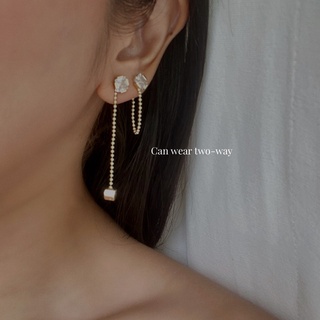 [กรอกโค้ดSEP1PPBลด65] PETCHPLOYJEWELRY New in Rain Drop Earrings ต่างหูเพชร ทรงข้าวหลามตัดสวยหรู