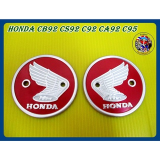 โลโก้ฮอนด้า สัญลักษณ์ฮอนด้า อลูมิเนียม   สีแดง -   Honda CB92 CS92 C92 CA92 C95 CA95 CA160 TANK EMBLEM