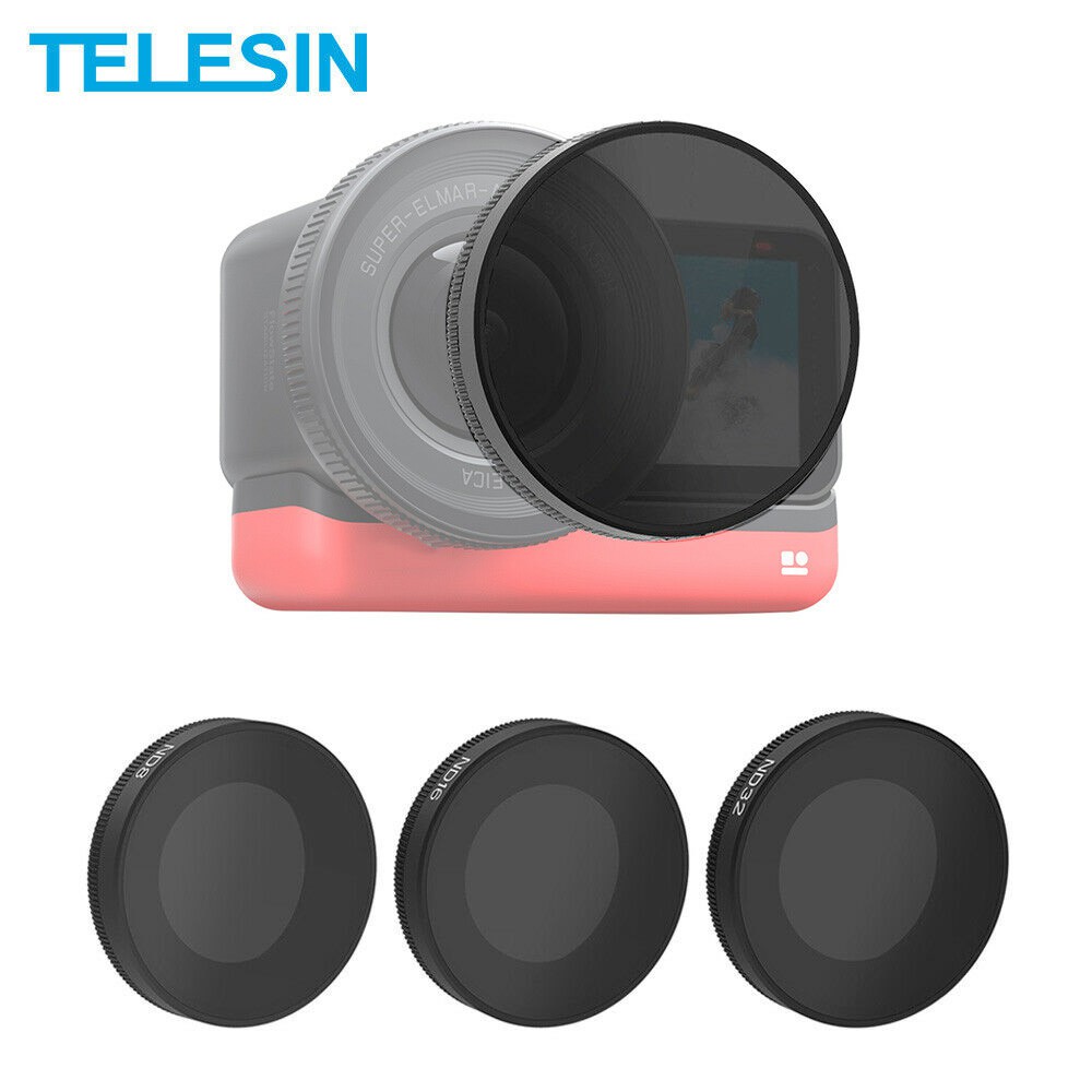 TELESIN ND8 ND16 ND32 CPL Lens Filter Set Aluminum Alloy Frame for Insta360 ONE R Leica Action Camer