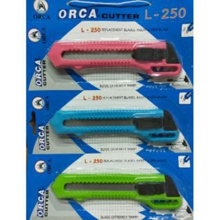 มีดคัตเตอร์ ORCA(ออร์ก้า) รุ่น L-250 ของดีราคาถูก สินค้าคุณภาพ 1 อัน ของแท้ 100%