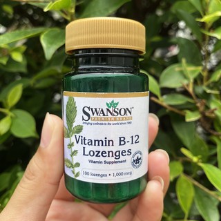 วิตามินบี 12 แบบเม็ดอม Vitamin B-12 1,000 mcg 100 lozenges (Swanson®)