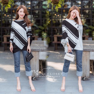 เสื้อไหมพรมเนื้อผ้าทอสลับสี🍃Glister Knitted Tops🍃