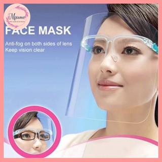 --MXM--🚩พร้อมส่ง🚩Face shield เฟสชิว หน้ากากคลุมหน้า ช่วยป้องกันละอองฝอย หน้ากากใส หน้ากากกันน้ำลาย แบบติดกับแว่น