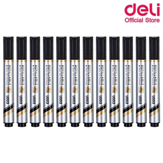 Deli U00320 Dry Erase Marker ปากกาไวท์บอร์ดปลอดสารพิษ ไม่มีกลิ่นฉุน แพ็ค 12 แท่ง หมึกสีดำ เครื่องเขียน ปากกาไวท์บอร์ด ไวท์บอร์ด