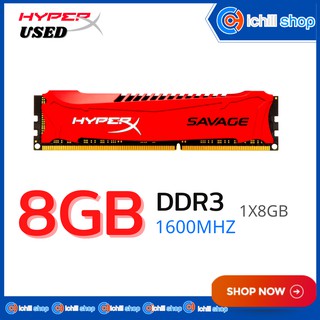 Ram (แรม) Kingston HyperX Savage DDR3 8GB 1600MHz No Box P10261