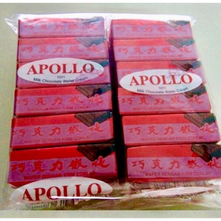 ขนม APOLLO เวเฟอร์เคลือบช็อคโกแลต (1 แพ็ค มี 48 ชิ้น)