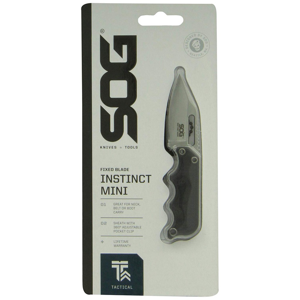 มีดห้อยคอ มีดใบตาย SOG Instinct mini ด้าม SATIN G10 พร้อมปลอกมีดเหน็บ ...