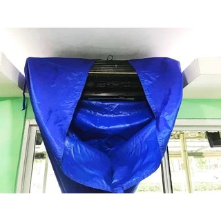 [ผ้าหนาพิเศษ กันน้ำยา] ผ้าล้างแอร์ ผ้าใบล้างแอร์ [ส่งไว พร้อมส่ง] รุ่นกันน้ำยาล้างคอยล์ ขนาด 2x3 ม. มีท่อน้ำทิ้งในตัว