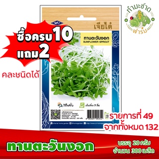 (ซื้อ10แถม2) เมล็ดพันธุ์ ทานตะวันงอก Sunflower sprout ประมาณ 300เมล็ด ต้นอ่อนทานตะวัน เจียไต๋ เมล็ดพันธุ์พืช เมล็ดพันธุ์