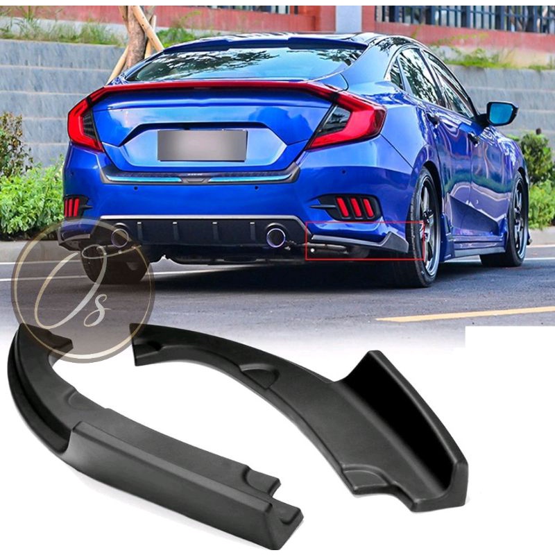 Honda Civic FC 1 คู่ ด้านหลังกันชนด้านข้าง Diffuser Lip Lips 2016 2017 2018 2019 2020