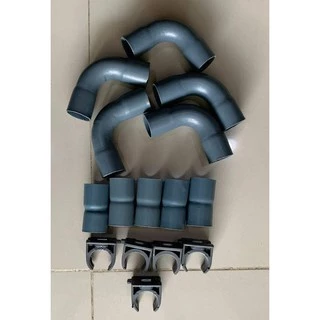 ชุดท่อน้ำทิ้งแอร์ สีเทา ขนาด 3/8" ท่อขนาด 1 เมตร จำนวน 4 เส้น