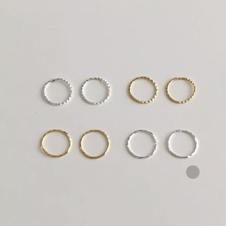 Winterwinter Jewelry Silver925 : เครื่องประดับเงินแท้ เงินแท้925 ต่างหูห่วงแบบบาง ต่างหูห่วงใส่ง่าย น่ารักมากๆ