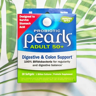 โปรไบโอติก Probiotic Pearls Adult 50+ Digestive &amp; Colon Support 30 Softgels (Natures way®) สำหรับอายุ 50 ปีขึ้นไป