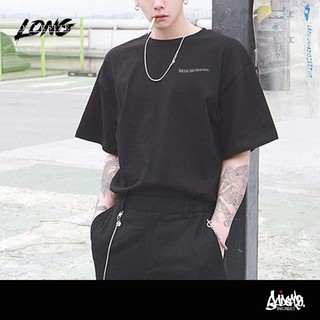 Just Say Bad ® Oversize Long รุ่น Social Dis-Thai-Sing ( สกรีนนูน ) ชาย หญิง เสื้อทรงเอ สีดำ M L / OLS