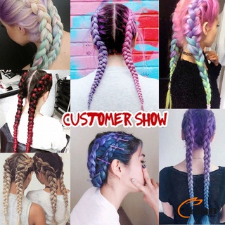 Glanxuan ผมเปีย ไหมถักผม สีทูโทน แอฟริกันเดรดล็อกส์   wig braids