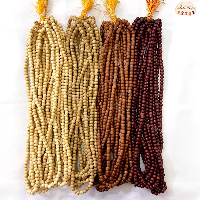 [ขายส่ง10เส้น]ประคำไม้มงคล ประคำสวดมนต์108เม็ด ขนาด7-9มิล by maleeshop