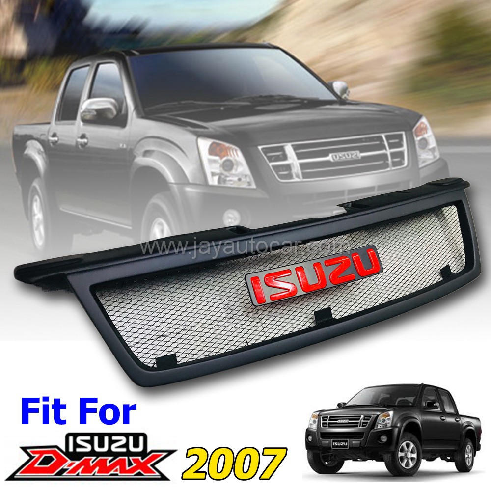 กระจังหน้าแต่ง กระจังหน้า ลายตาข่าย Isuzu Dmax 2007-2010 โลโก้ Isuzu แดง ตัวใหญ่ สำหรับ รถกะบะ อีซูซ