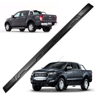 กันรอยฝากระบะท้าย ไม่มีไฟ LED สีดำผิวส้ม 1 ชิ้น สำหรับ ฟอร์ด Ford เรนเจอร์ Ranger ปี 2012 2013 2014 2015 2016 2017