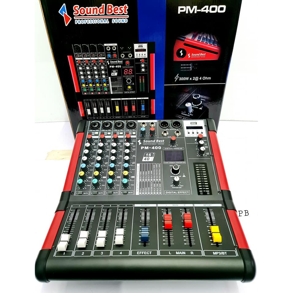 ส่งฟรี มิกเซอร์ดิจิตอล SOUND BEST รุ่น : PM - 400 POWER MIXER เครื่องเสียง เครื่องปรับแต่งเสียง สเตอริโอมิกเซอร์