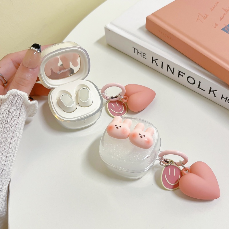 Baseus Encok Tws Wm01 กรณี Bowie Wm02 กรณี 3D กระต่ายรักจี้หูฟังไร้สายกันกระแทก