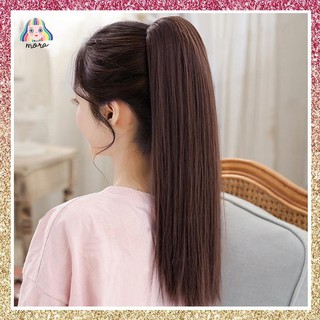 MORA กิ๊ฟวิกผม วิกผมยาว วิกผมหน้าม้า ผมปลอม Wig วิกผมเกาหลี สี Chocolate 56 CM