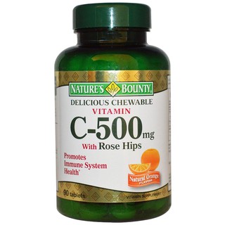 Natures Bounty, Delicious Chewable Vitamin C-500 mg, With Rose Hips