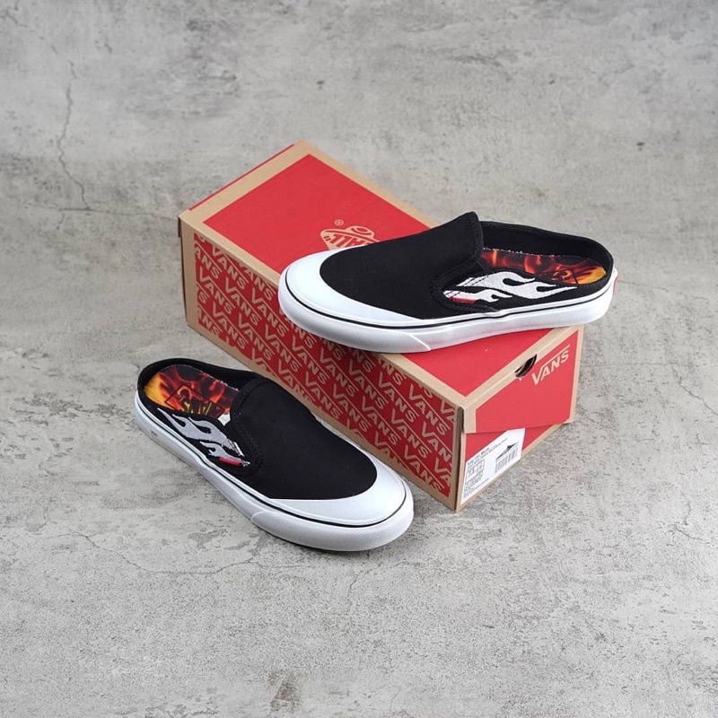 Vans Slip On Mule Smoke Worldwide Flame Black