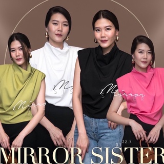 Code : 01022.7 เสื้อทำงาน  เสื้อทรงเก๋ๆ งานป้าย mirrorsister