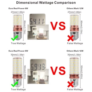 Got Liang หลอดไฟ LED 6W 8W E27 E14 60 80 ดวง SMD2835 220V ความสว่างสูง สําหรับตกแต่งบ้าน