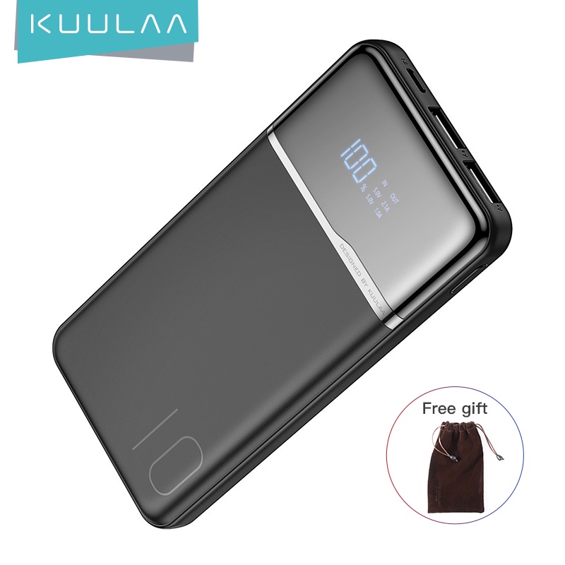 【Free gift】kuulaa พาวเวอร์แบงค์ 10000 Mah สําหรับ for smartphone mobilephone big digital display pow