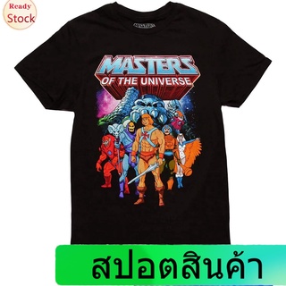 เสื้อยืดลำลอง Bioworld Masters Of The Universe Group Photo Adult T-Shirt Mens Womens T-shirts