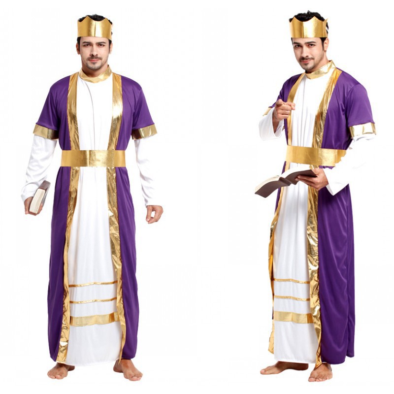 เครื่องแต่งกายฮาโลวีนคอสเพลย์เสื้อผ้าผู้ใหญ่ Stage Masked ball king Queen Dress Prince of Clothing C
