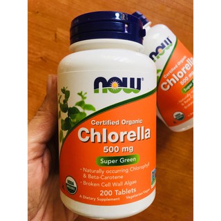 Certified USDA Organic Chlorella สาหร่ายคลอเรลล่าออแกนิค (Now Foods) ฟื้นฟูร่างกาย Superfood